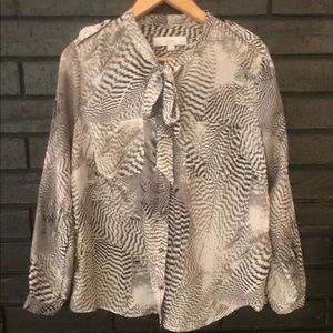 LOFT Sheer Snakeskin Top